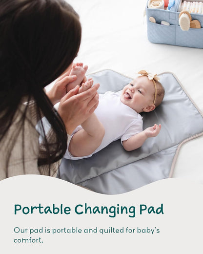 Diaper Changing Pad Portable, Baby Changing Mat with Magnetic Latches, Travel Pad for Diaper Bag, Baby Essentials, Wipeable & Waterproof Mat (Soft Sand, Regular)