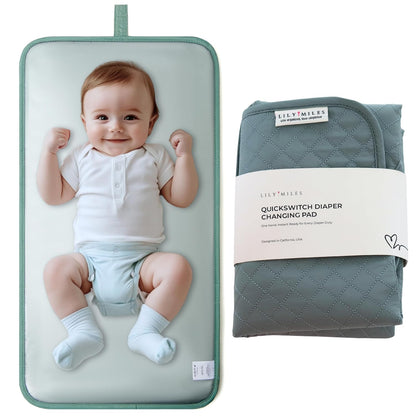 Diaper Changing Pad Portable, Baby Changing Mat with Magnetic Latches, Travel Pad for Diaper Bag, Baby Essentials, Wipeable & Waterproof Mat (Soft Sand, Regular)