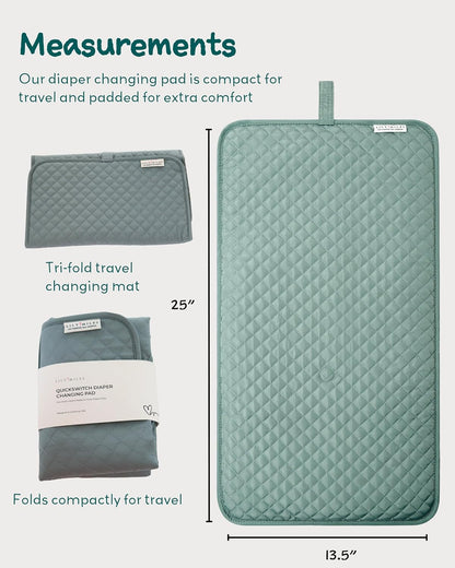 Diaper Changing Pad Portable, Baby Changing Mat with Magnetic Latches, Travel Pad for Diaper Bag, Baby Essentials, Wipeable & Waterproof Mat (Soft Sand, Regular)