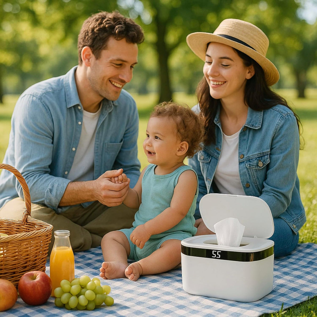 Portable Baby Wipe Warmer – USB, Adjustable Heat, Ultra-Quiet, Portable