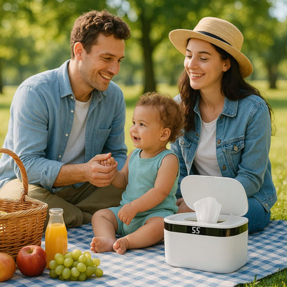 Portable Baby Wipe Warmer – USB, Adjustable Heat, Ultra-Quiet, Portable