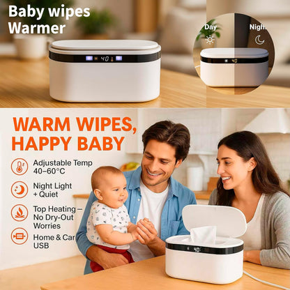 Portable Baby Wipe Warmer – USB, Adjustable Heat, Ultra-Quiet, Portable