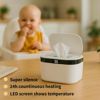 Portable Baby Wipe Warmer – USB, Adjustable Heat, Ultra-Quiet, Portable