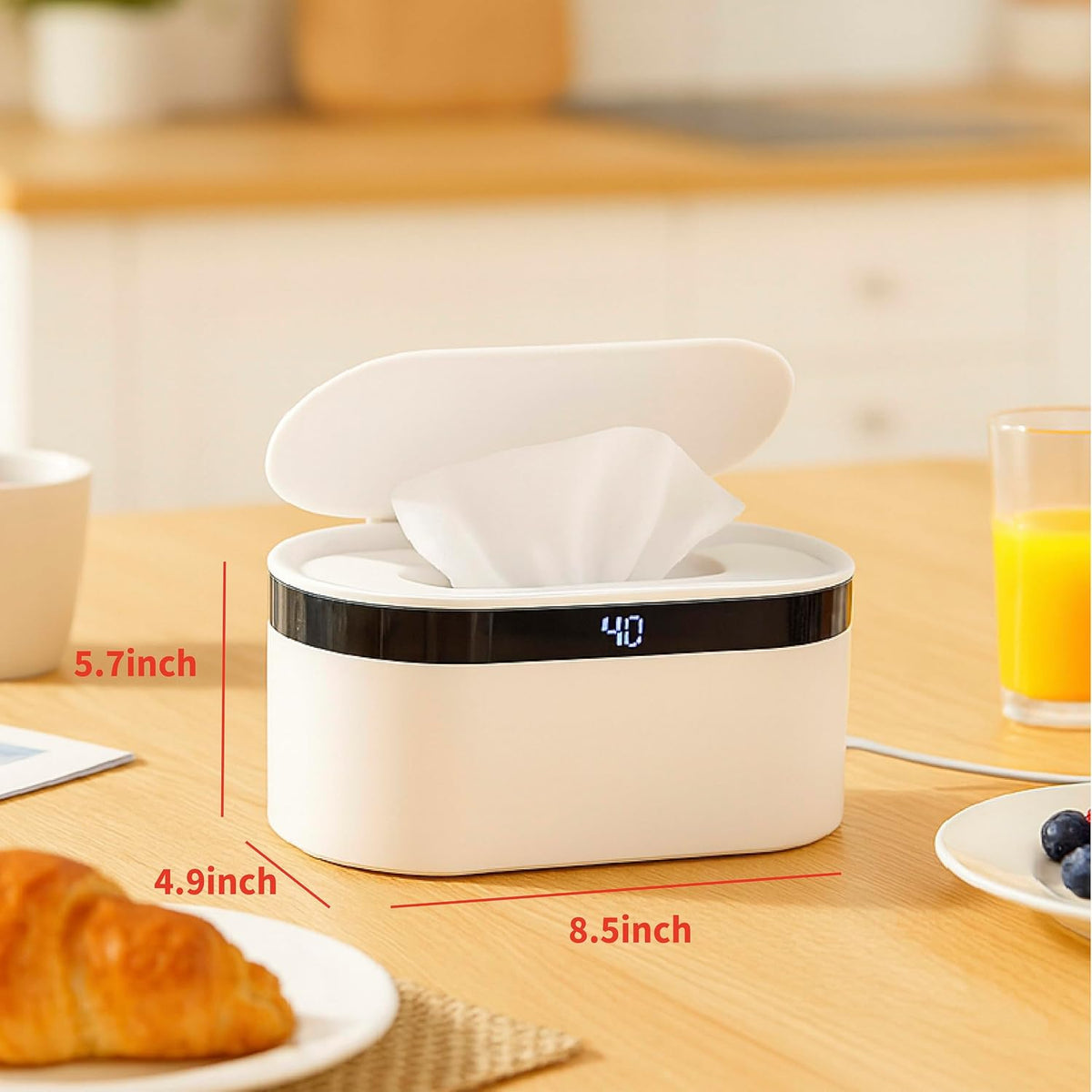 Portable Baby Wipe Warmer – USB, Adjustable Heat, Ultra-Quiet, Portable