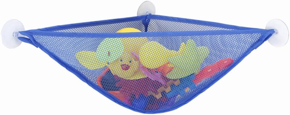 Bath Toy Organizer with Strong Suction Cups Bathtub Toys Holder Storage Net Corner Shower Caddy Bag for Baby Boys and Girls Light Blue 1PC
