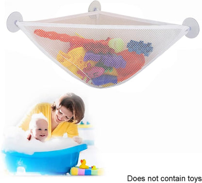 Bath Toy Organizer with Strong Suction Cups Bathtub Toys Holder Storage Net Corner Shower Caddy Bag for Baby Boys and Girls Light Blue 1PC