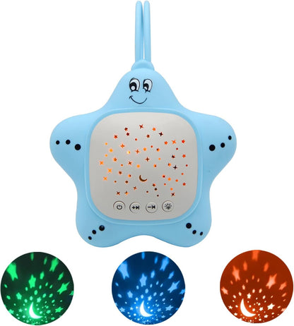 Portable White Noise Sleep Soother Baby Sound Machine with Star Projector