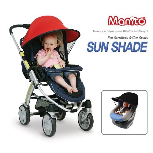 Sun Shade for Strollers and Car Seats (Black) UPF 50+