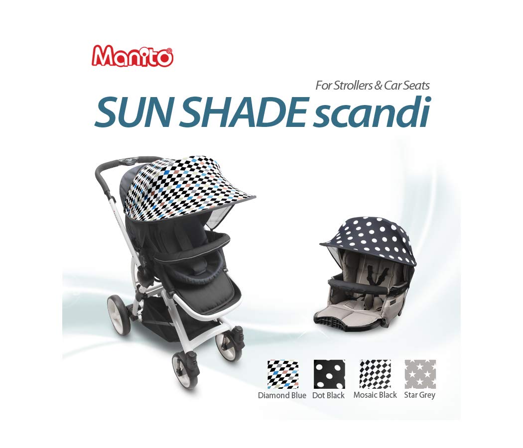 Sun Shade for Strollers and Car Seats (Black) UPF 50+