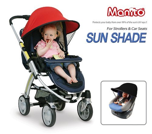 Sun Shade for Strollers and Car Seats (Black) UPF 50+