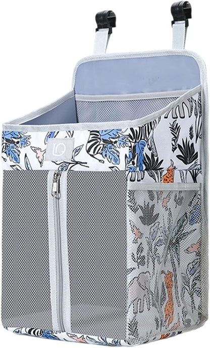 Practical Bedsides Hanging Storage Bag for Diapers Bottles Toy Sturdy Oxford Cloth Organizers with Pockets Changing Table Diaper Organizers