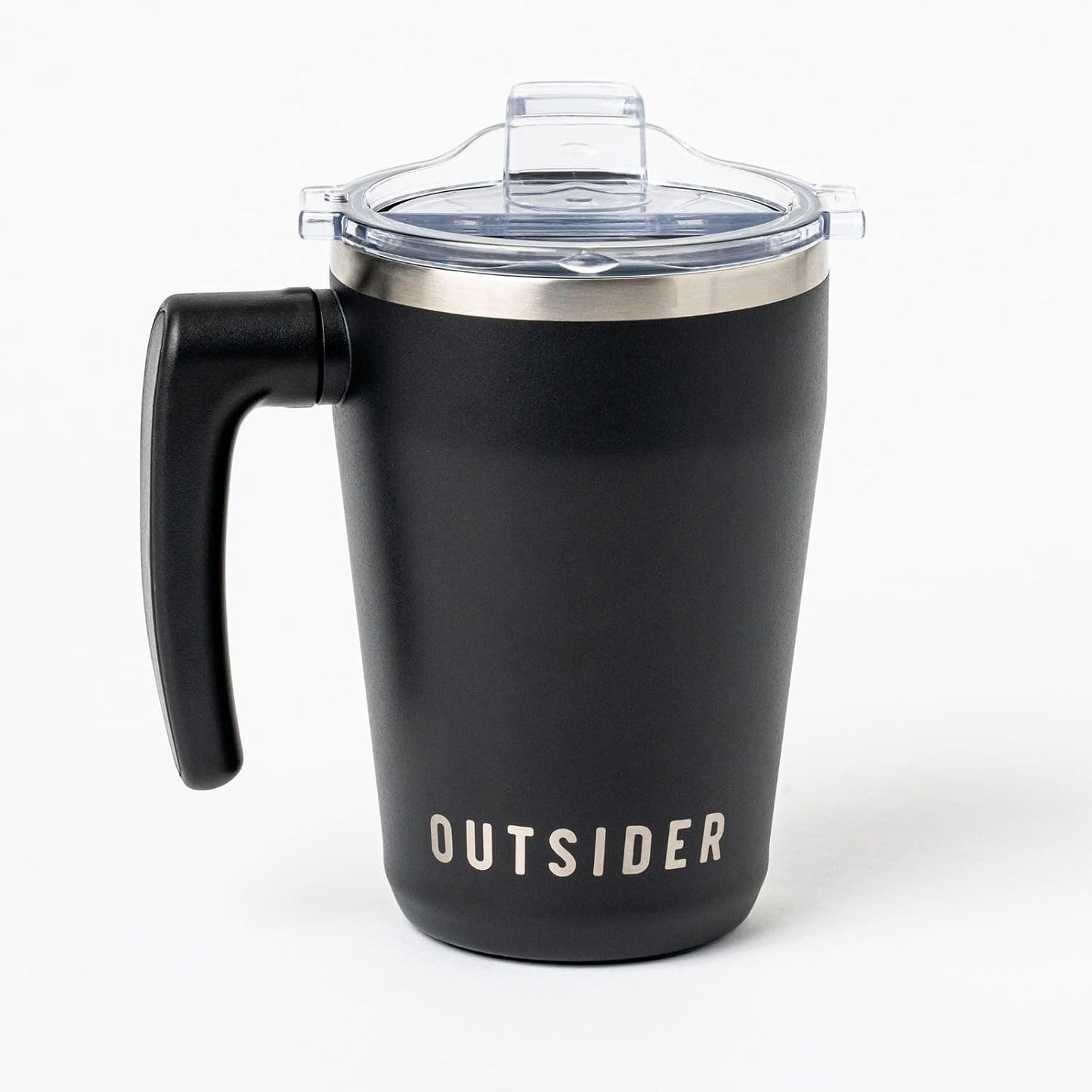 The AM 17 oz Stainless Steel Vacuum Insulated Coffee Mug with 180° Rotating Swivel Handle and Lockable Spill Proof Lid – Travel Tumbler for Outdoor, Home & Office - Navy