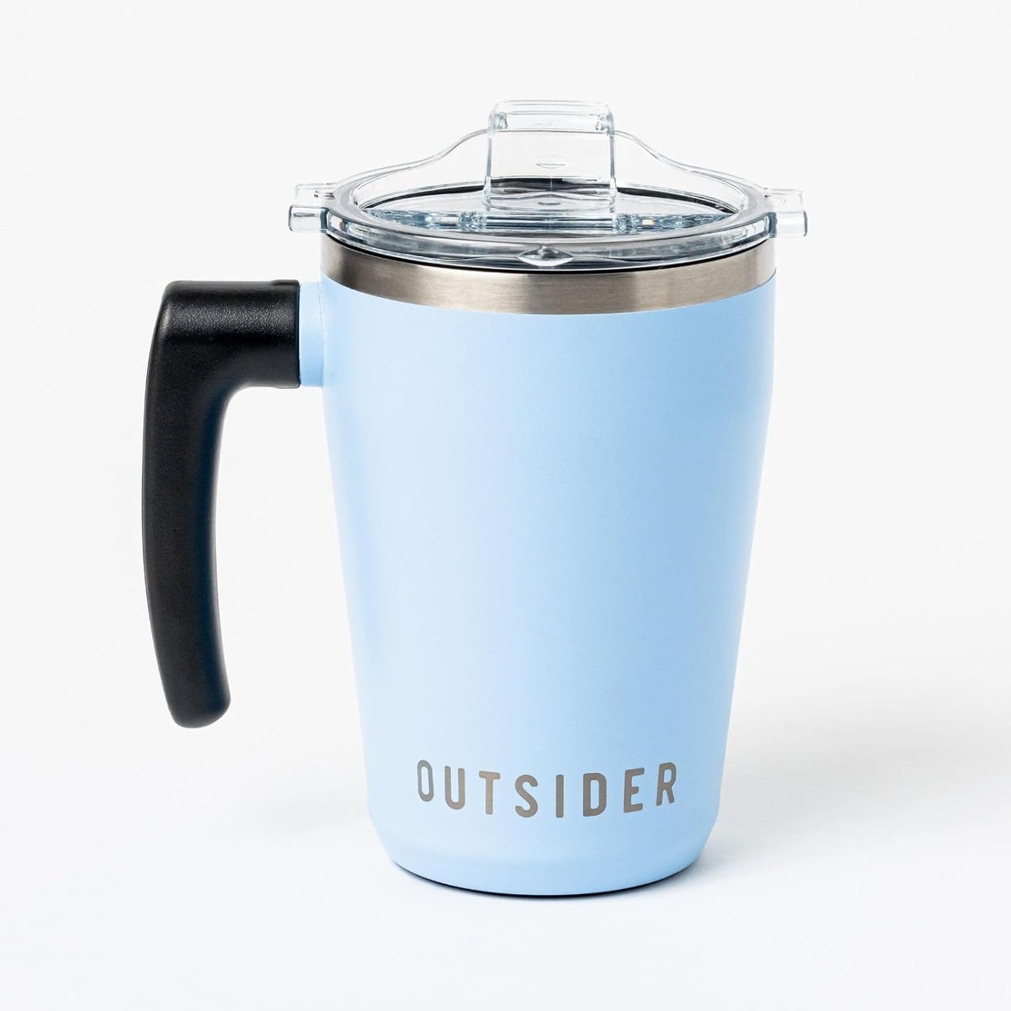 The AM 17 oz Stainless Steel Vacuum Insulated Coffee Mug with 180° Rotating Swivel Handle and Lockable Spill Proof Lid – Travel Tumbler for Outdoor, Home & Office - Navy