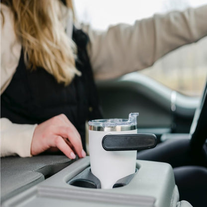 The AM 17 oz Stainless Steel Vacuum Insulated Coffee Mug with 180° Rotating Swivel Handle and Lockable Spill Proof Lid – Travel Tumbler for Outdoor, Home & Office - Navy