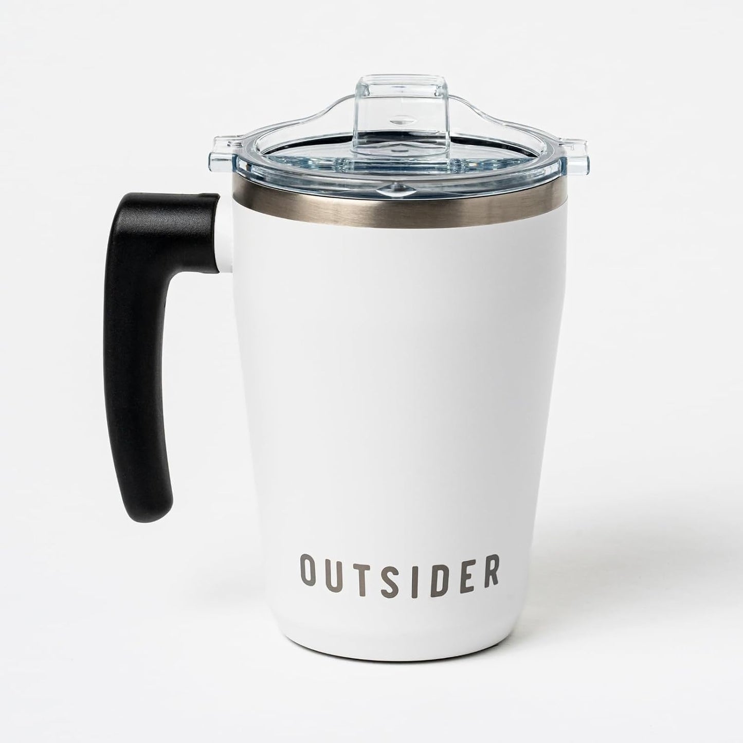 The AM 17 oz Stainless Steel Vacuum Insulated Coffee Mug with 180° Rotating Swivel Handle and Lockable Spill Proof Lid – Travel Tumbler for Outdoor, Home & Office - Navy