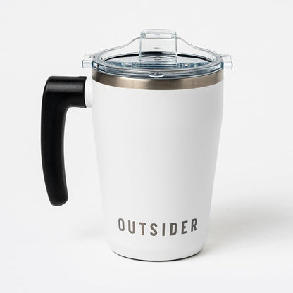 The AM 17 oz Stainless Steel Vacuum Insulated Coffee Mug with 180° Rotating Swivel Handle and Lockable Spill Proof Lid – Travel Tumbler for Outdoor, Home & Office - Navy