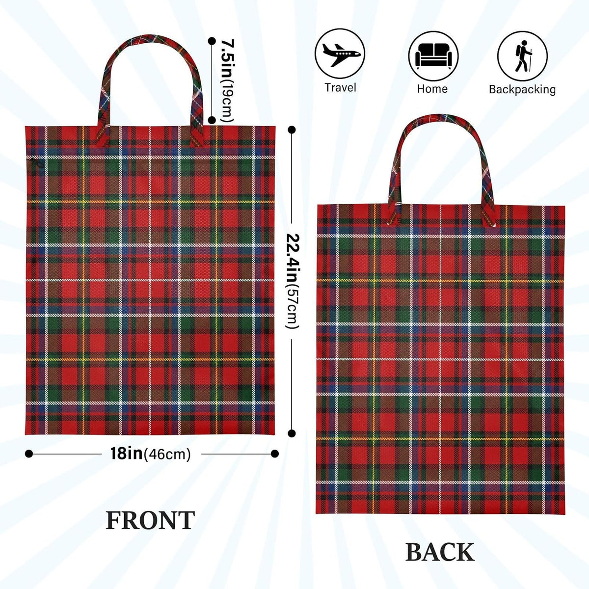 Stewart Tartan Plaid Waterproof Travel Laundry Bag Reusable 2-piece