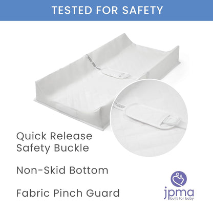 Contoured Changing Pad, Waterproof and Wipeable, Ultra-Soft Memory Foam Pillow Top Cover, Fits Most Changing Toppers, Non-Skid Bottom Secure Grip Baby Diaper Changing Pad for Dresser