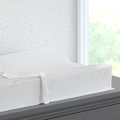 Contoured Changing Pad, Waterproof and Wipeable, Ultra-Soft Memory Foam Pillow Top Cover, Fits Most Changing Toppers, Non-Skid Bottom Secure Grip Baby Diaper Changing Pad for Dresser