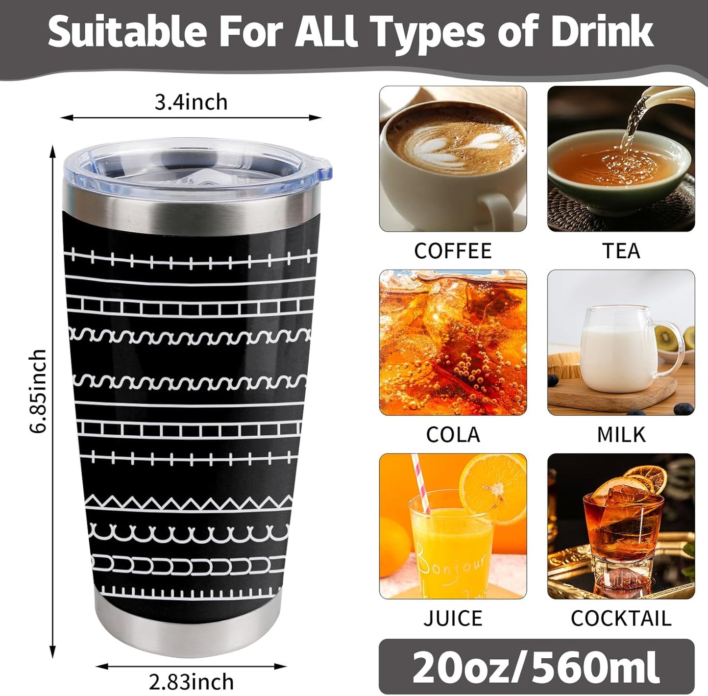 Hidden Message 20oz Insulated Stainless Steel Tumbler with Lid & Straw | Funny Prank Gift for Coworkers, Friends & Family, Ideal White Elephant & Birthday Office Gift