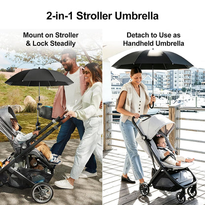 Stroller Sunshade Compatible with Uppababy, Clip On Umbrella for Stroller with Adjustable Clamp, UPF 50+ UV Protection for Baby Strollers, Pushchairs, Beach Chairs for Sun & Rain Protection