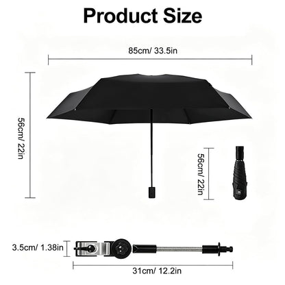 Stroller Sunshade Compatible with Uppababy, Clip On Umbrella for Stroller with Adjustable Clamp, UPF 50+ UV Protection for Baby Strollers, Pushchairs, Beach Chairs for Sun & Rain Protection