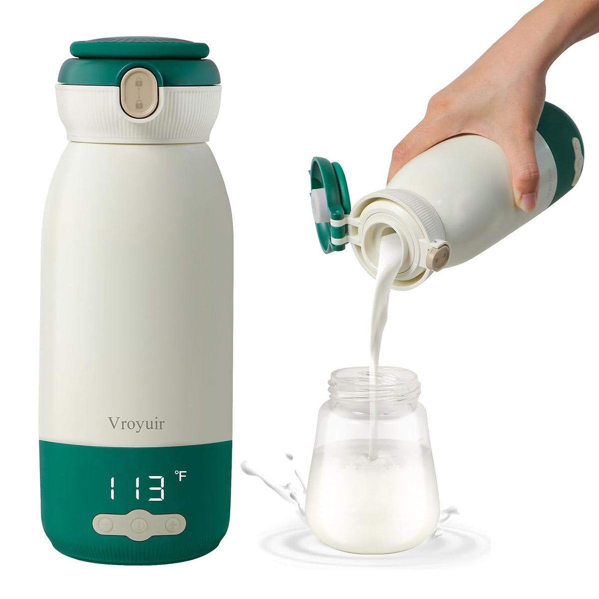 Portable Bottle Warmer, 17oz Travel Milk Warmer with Precise Temp Control