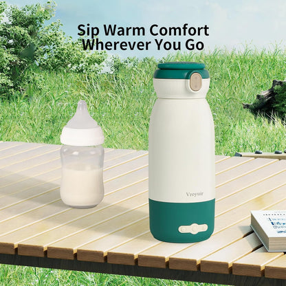 Portable Bottle Warmer, 17oz Travel Milk Warmer with Precise Temp Control