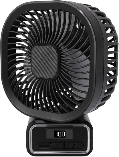 Stroller Fan, 3 Speed Settings Auto Oscillating Portable Fan, Flexible Tripod Cooling with Detachable Tripod Night Light and 5000mAh Battery for Home Office Camping