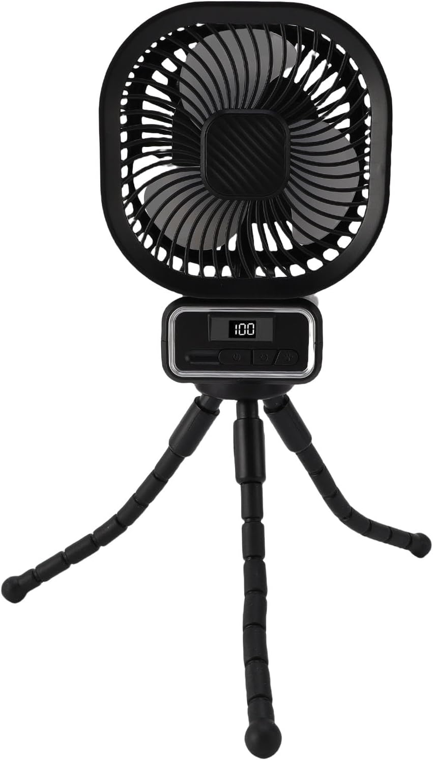 Stroller Fan, 3 Speed Settings Auto Oscillating Portable Fan, Flexible Tripod Cooling with Detachable Tripod Night Light and 5000mAh Battery for Home Office Camping