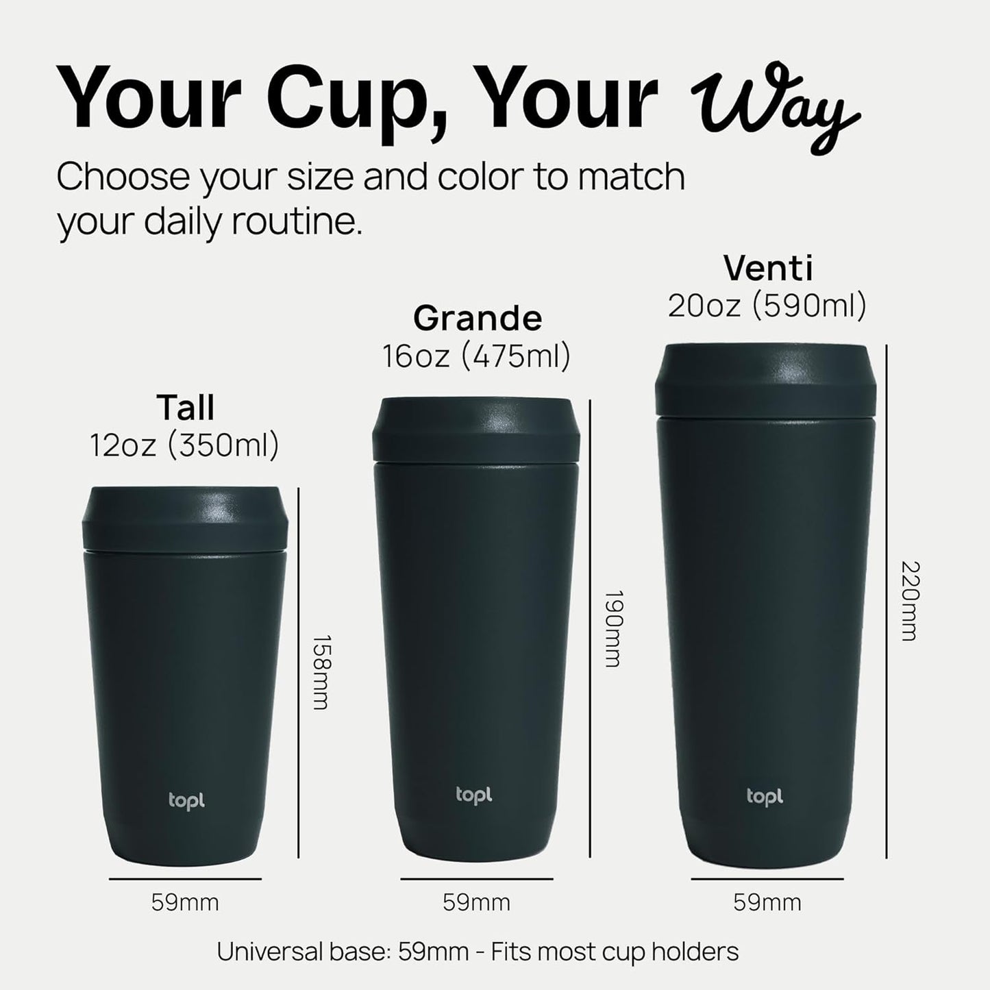 To Go Coffee Cup – Insulated Travel Coffee Mug with 360° Leak‑Safe Lid, Stainless Steel Coffee Tumbler for Hot/Cold, Spill‑Resistant, BPA‑Free - Lavender, 20 oz