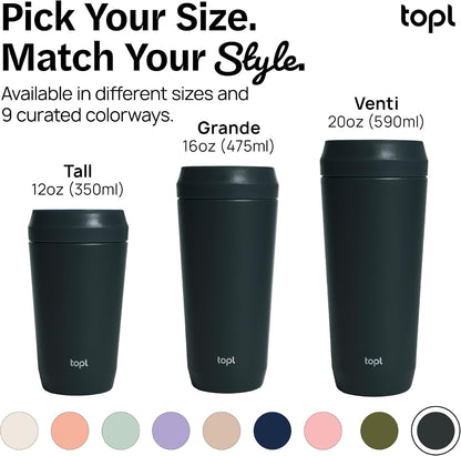 To Go Coffee Cup – Insulated Travel Coffee Mug with 360° Leak‑Safe Lid, Stainless Steel Coffee Tumbler for Hot/Cold, Spill‑Resistant, BPA‑Free - Lavender, 20 oz