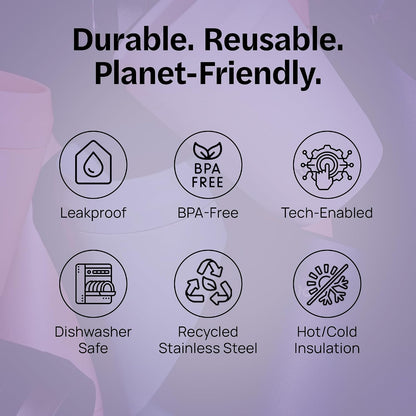 To Go Coffee Cup – Insulated Travel Coffee Mug with 360° Leak‑Safe Lid, Stainless Steel Coffee Tumbler for Hot/Cold, Spill‑Resistant, BPA‑Free - Lavender, 20 oz