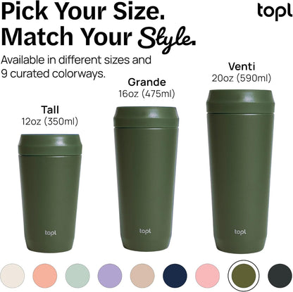 To Go Coffee Cup – Insulated Travel Coffee Mug with 360° Leak‑Safe Lid, Stainless Steel Coffee Tumbler for Hot/Cold, Spill‑Resistant, BPA‑Free - Lavender, 20 oz