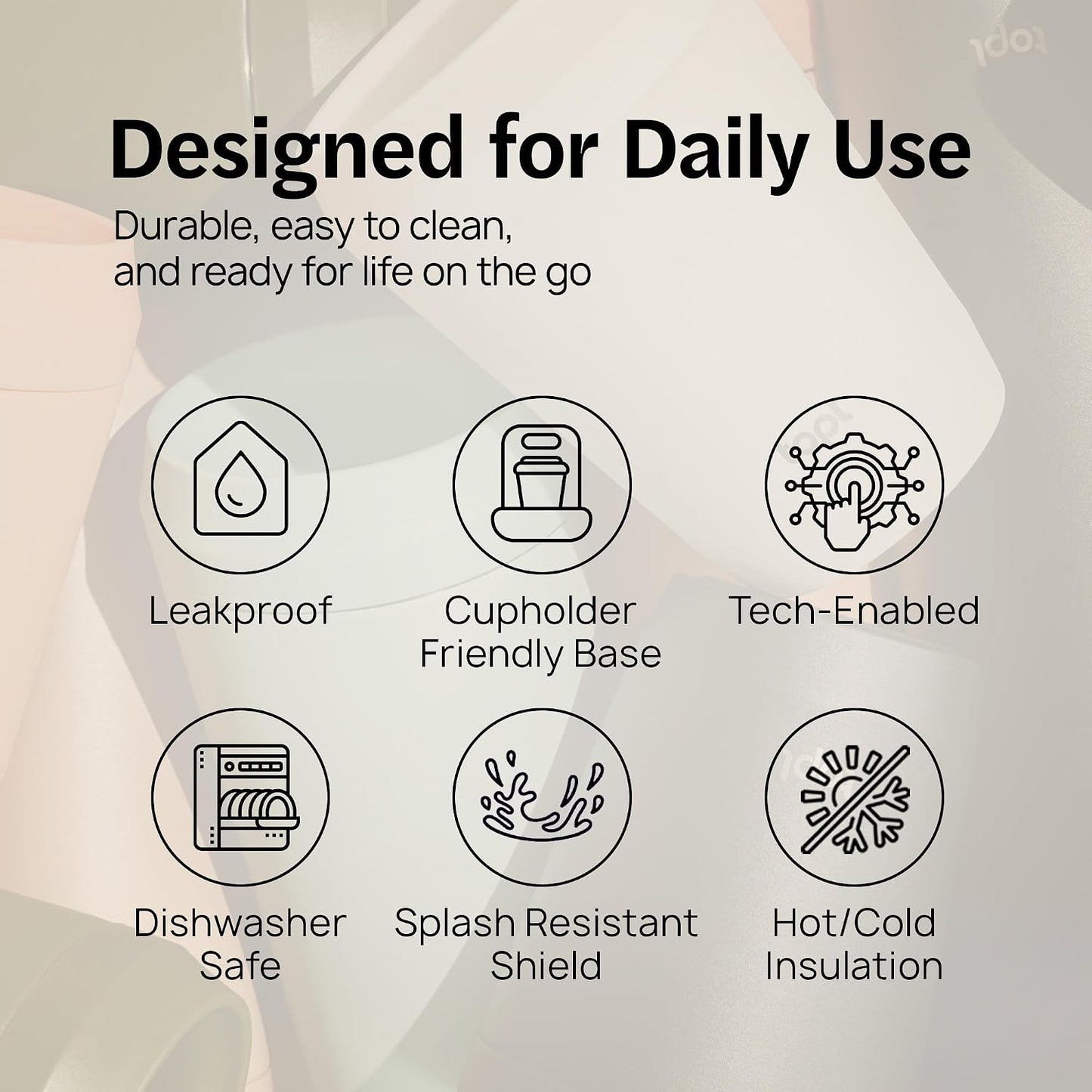 To Go Coffee Cup – Insulated Travel Coffee Mug with 360° Leak‑Safe Lid, Stainless Steel Coffee Tumbler for Hot/Cold, Spill‑Resistant, BPA‑Free - Lavender, 20 oz