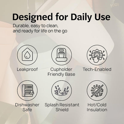 To Go Coffee Cup – Insulated Travel Coffee Mug with 360° Leak‑Safe Lid, Stainless Steel Coffee Tumbler for Hot/Cold, Spill‑Resistant, BPA‑Free - Lavender, 20 oz