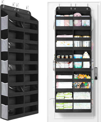 5-Tier Over The Door Organizer Dual-Column, 80lbs Load Over The Door Storage of 10 Compartments, Heavy Duty Door Organizer Hanging for Bedroom Closet Dorm Bathroom Pantry, Grey