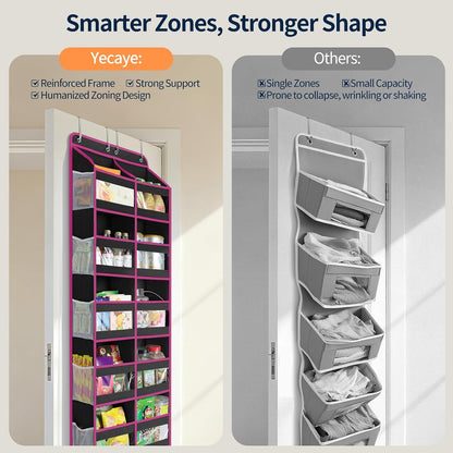 5-Tier Over The Door Organizer Dual-Column, 80lbs Load Over The Door Storage of 10 Compartments, Heavy Duty Door Organizer Hanging for Bedroom Closet Dorm Bathroom Pantry, Grey