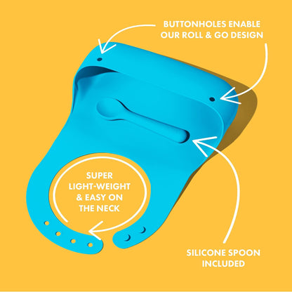 Avanchy Silicone Baby Bibs with Matching Spoon