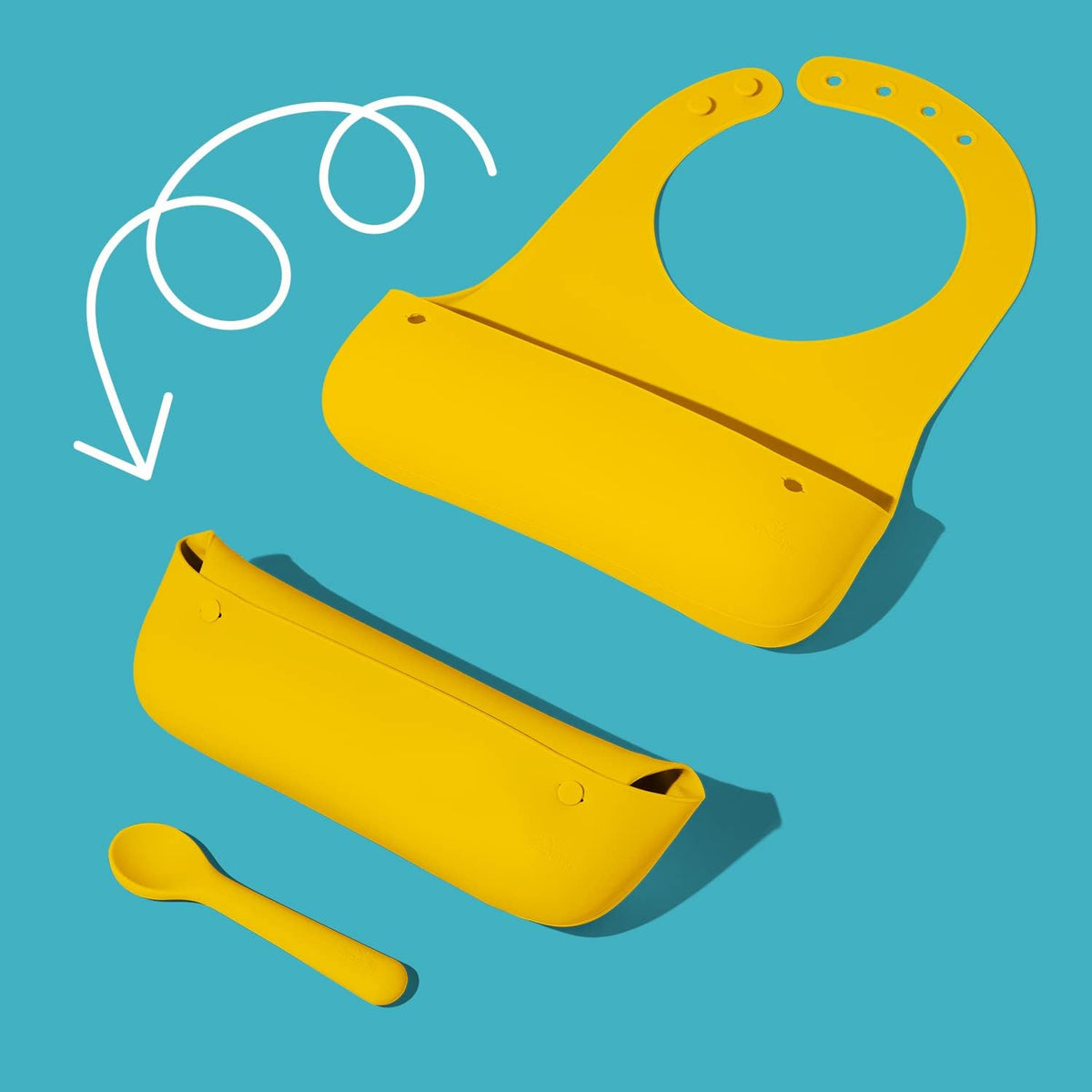 Avanchy Silicone Baby Bibs with Matching Spoon