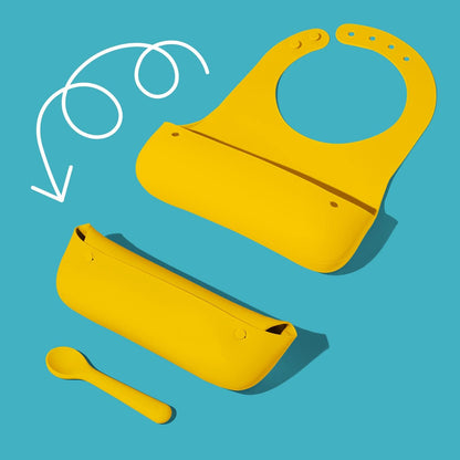 Avanchy Silicone Baby Bibs with Matching Spoon