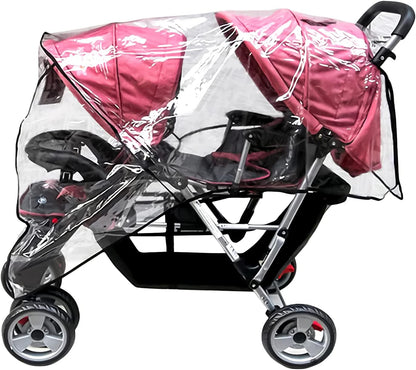 Stroller Rain Cover Breathable Stroller Weather Shield Universal, Reusable Buggy Pram Rain Cover Easy Installation Pushchairs Accessories Strollers Raincoat All Seasons