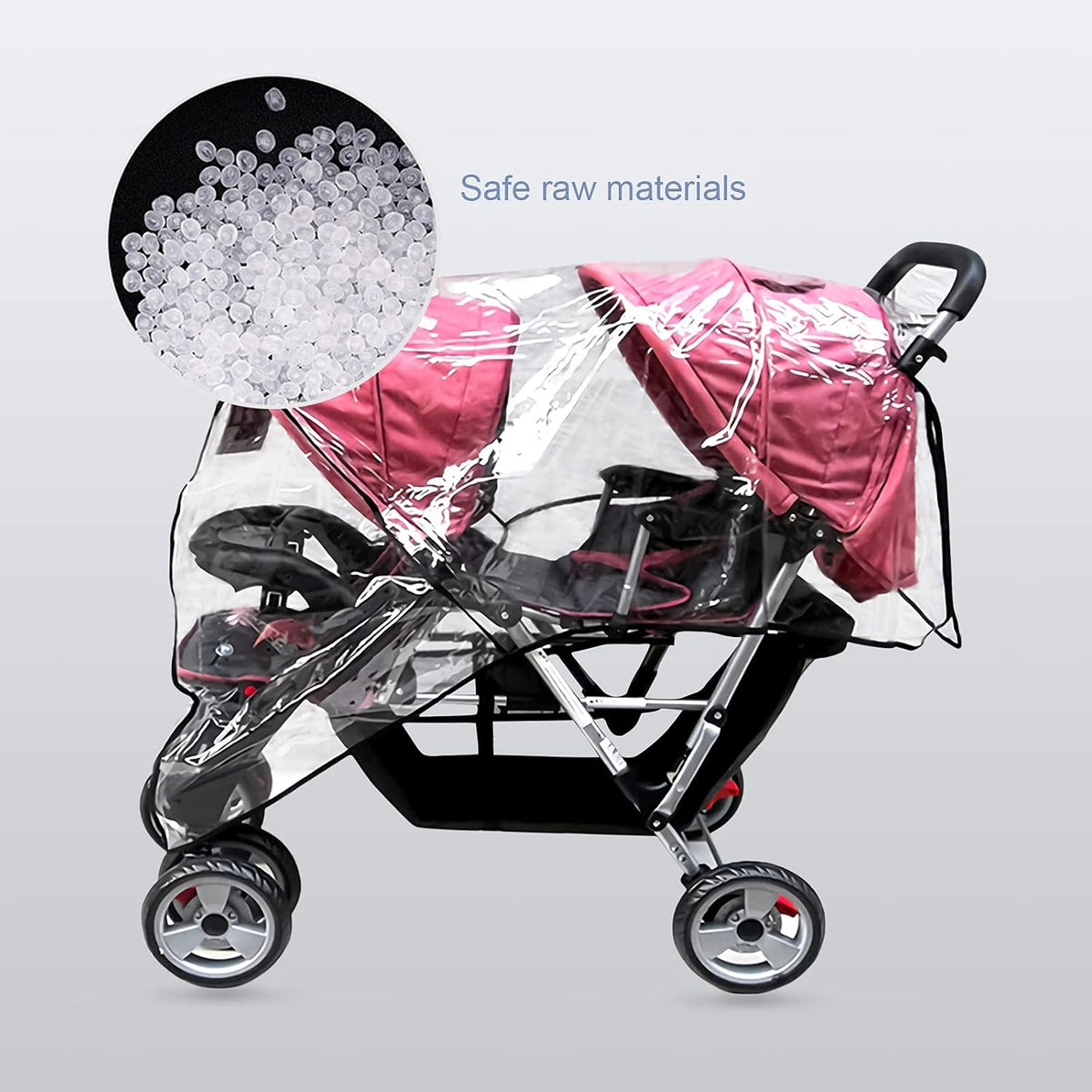 Stroller Rain Cover Breathable Stroller Weather Shield Universal, Reusable Buggy Pram Rain Cover Easy Installation Pushchairs Accessories Strollers Raincoat All Seasons