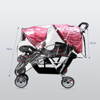 Stroller Rain Cover Breathable Stroller Weather Shield Universal, Reusable Buggy Pram Rain Cover Easy Installation Pushchairs Accessories Strollers Raincoat All Seasons