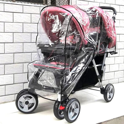 Stroller Rain Cover Breathable Stroller Weather Shield Universal, Reusable Buggy Pram Rain Cover Easy Installation Pushchairs Accessories Strollers Raincoat All Seasons