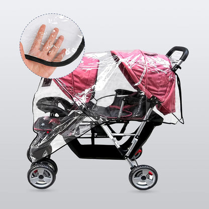 Stroller Rain Cover Breathable Stroller Weather Shield Universal, Reusable Buggy Pram Rain Cover Easy Installation Pushchairs Accessories Strollers Raincoat All Seasons
