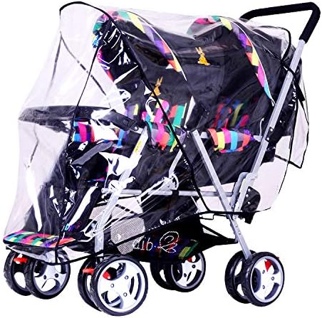 Stroller Rain Cover Breathable Stroller Weather Shield Universal, Reusable Buggy Pram Rain Cover Easy Installation Pushchairs Accessories Strollers Raincoat All Seasons