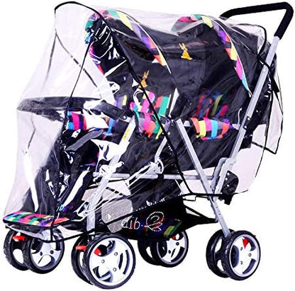 Stroller Rain Cover Breathable Stroller Weather Shield Universal, Reusable Buggy Pram Rain Cover Easy Installation Pushchairs Accessories Strollers Raincoat All Seasons