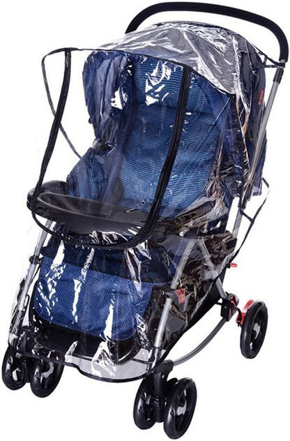 Stroller Rain Cover Breathable Stroller Weather Shield Universal, Reusable Buggy Pram Rain Cover Easy Installation Pushchairs Accessories Strollers Raincoat All Seasons