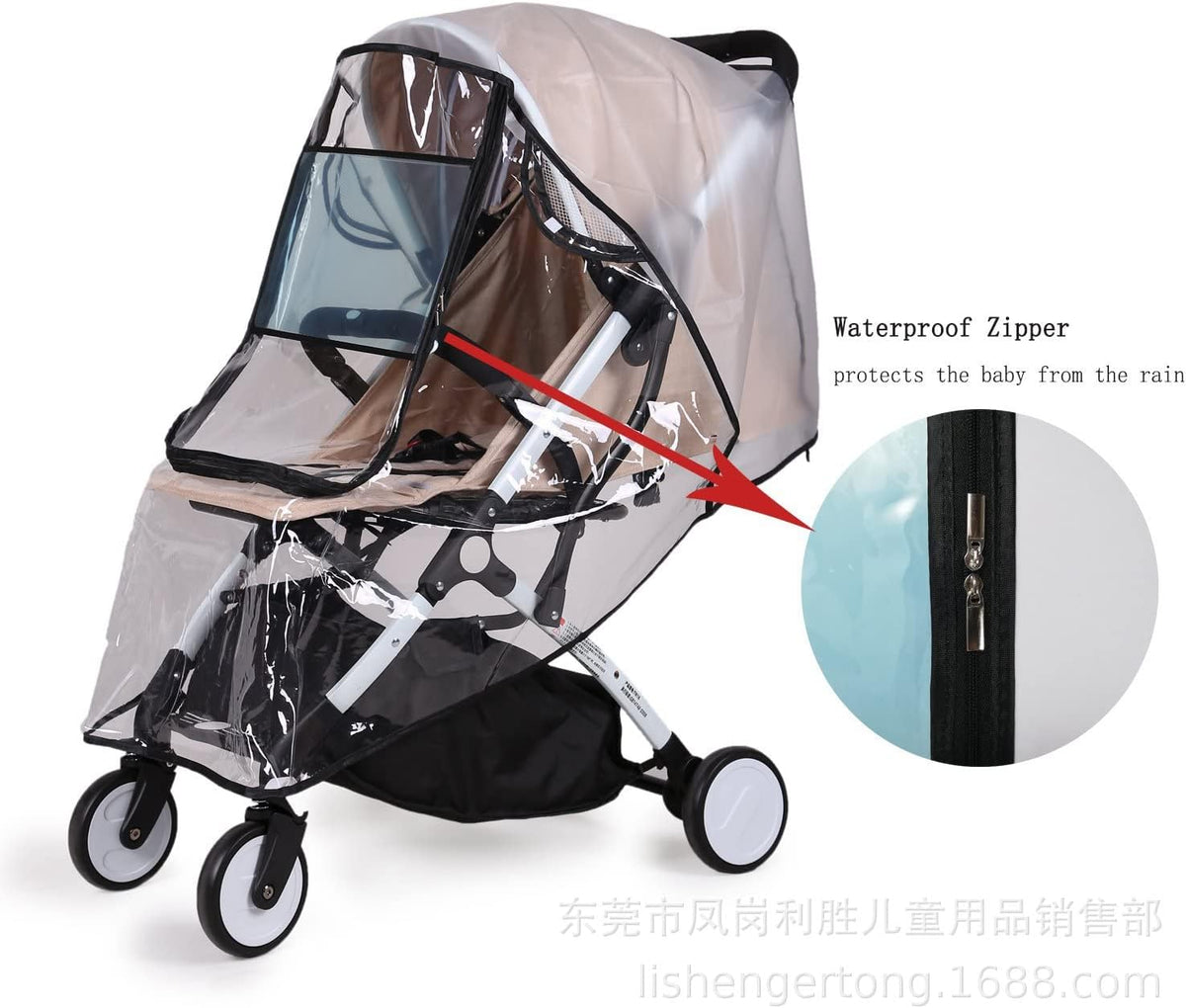 Stroller Rain Cover Breathable Stroller Weather Shield Universal, Reusable Buggy Pram Rain Cover Easy Installation Pushchairs Accessories Strollers Raincoat All Seasons